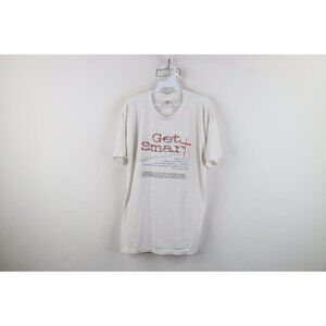 Vtg Y2K 2000 Mens Large Sheer Thin Soft Get Smart Gods Word Christian T-Shirt